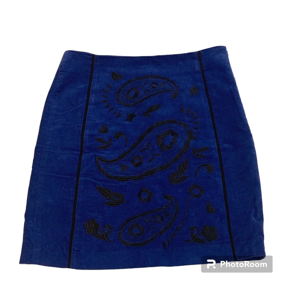 Boden Royal Blue Pencil Skirt with Black Detailing